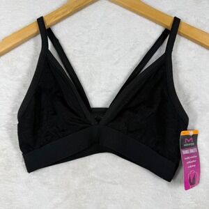 Maidenform Womens Black Stretch Lace Triangle Bralette Wirefree DMSLTB S NEW